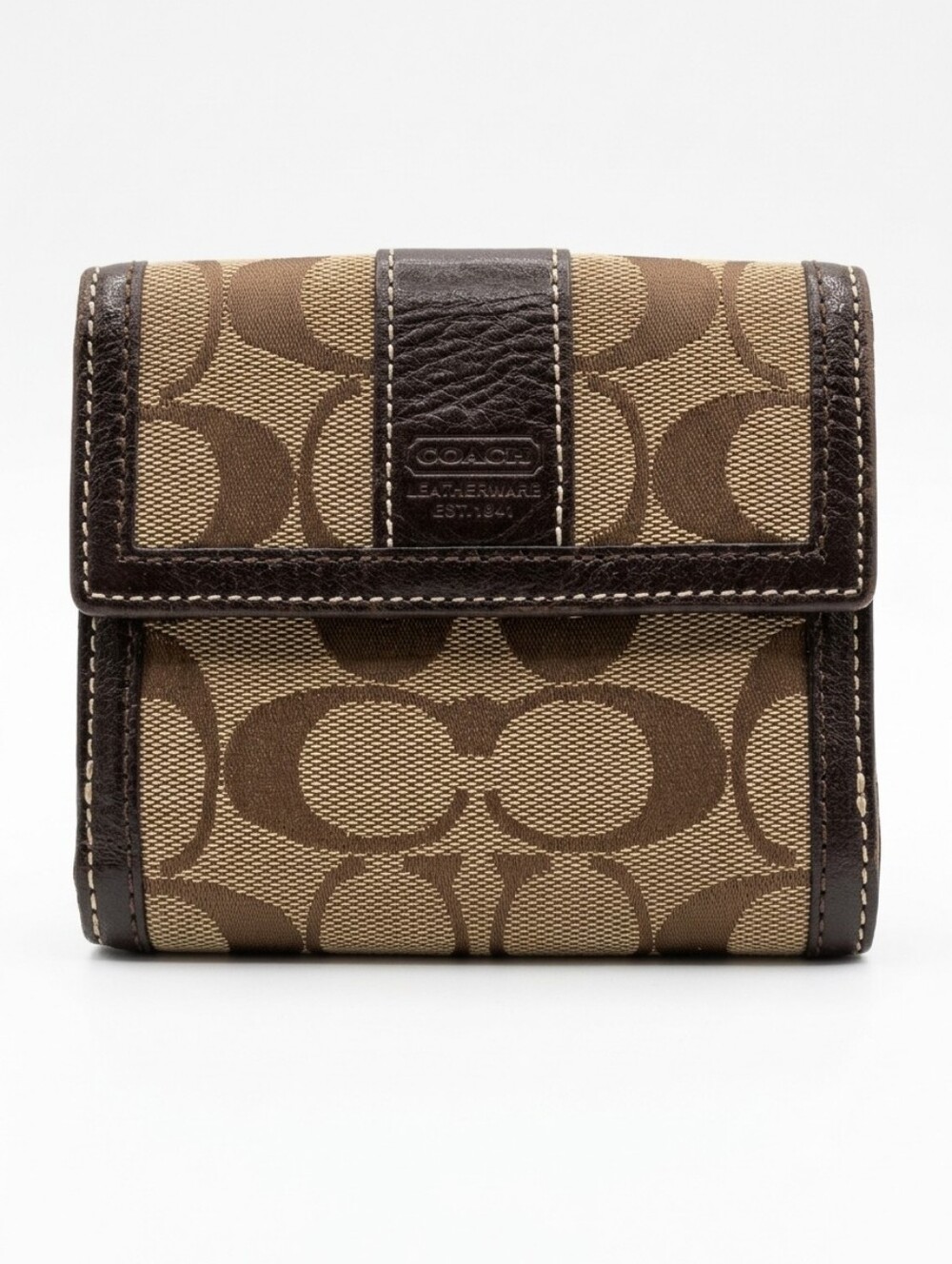 Coach  Signature Vintage Y2K Canvas Brown Bifold Wallet